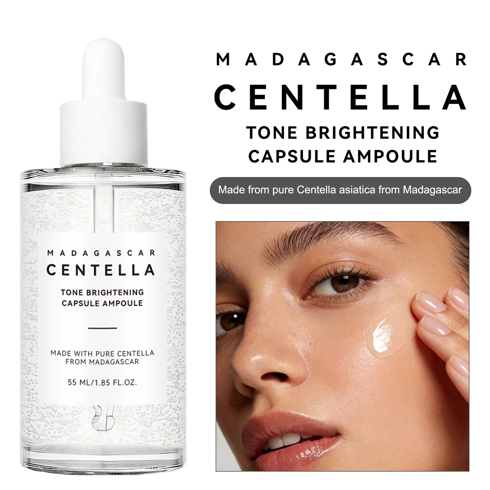Skin Tone Perfector Brightening Ampoule 55ml - Centella & Niacinamide Serum Hydrates, Soothes & Enhances Radiance